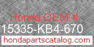 Honda 15335-KB4-670 genuine part number image