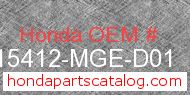 Honda 15412-MGE-D01 genuine part number image