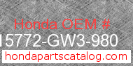 Honda 15772-GW3-980 genuine part number image