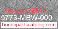 Honda 15773-MBW-000 genuine part number image