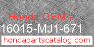 Honda 16015-MJ1-671 genuine part number image