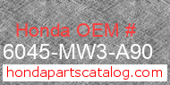 Honda 16045-MW3-A90 genuine part number image