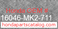 Honda 16046-MK2-711 genuine part number image