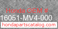 Honda 16051-MV4-000 genuine part number image
