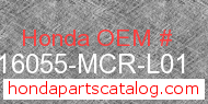 Honda 16055-MCR-L01 genuine part number image