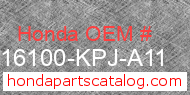Honda 16100-KPJ-A11 genuine part number image