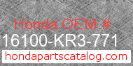 Honda 16100-KR3-771 genuine part number image