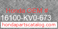 Honda 16100-KV0-673 genuine part number image