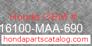 Honda 16100-MAA-690 genuine part number image