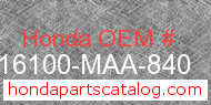 Honda 16100-MAA-840 genuine part number image