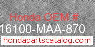 Honda 16100-MAA-870 genuine part number image