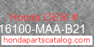 Honda 16100-MAA-B21 genuine part number image