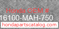 Honda 16100-MAH-750 genuine part number image