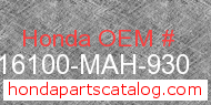 Honda 16100-MAH-930 genuine part number image