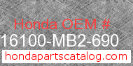 Honda 16100-MB2-690 genuine part number image