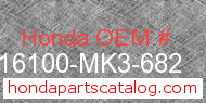 Honda 16100-MK3-682 genuine part number image
