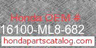 Honda 16100-ML8-682 genuine part number image