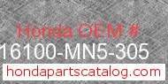 Honda 16100-MN5-305 genuine part number image