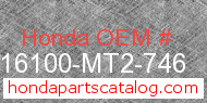 Honda 16100-MT2-746 genuine part number image