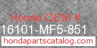 Honda 16101-MF5-851 genuine part number image