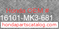 Honda 16101-MK3-681 genuine part number image