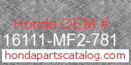 Honda 16111-MF2-781 genuine part number image