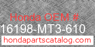 Honda 16198-MT3-610 genuine part number image
