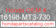 Honda 16198-MT3-730 genuine part number image