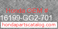 Honda 16199-GG2-701 genuine part number image
