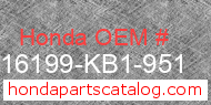 Honda 16199-KB1-951 genuine part number image