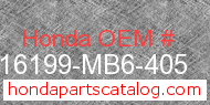 Honda 16199-MB6-405 genuine part number image