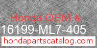 Honda 16199-ML7-405 genuine part number image