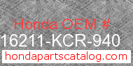 Honda 16211-KCR-940 genuine part number image