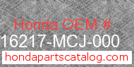 Honda 16217-MCJ-000 genuine part number image