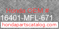 Honda 16401-MFL-671 genuine part number image