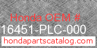 Honda 16451-PLC-000 genuine part number image