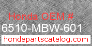 Honda 16510-MBW-601 genuine part number image