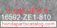 Honda 16592-ZE1-810 genuine part number image