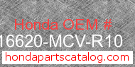 Honda 16620-MCV-R10 genuine part number image