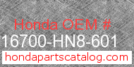 Honda 16700-HN8-601 genuine part number image