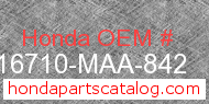 Honda 16710-MAA-842 genuine part number image