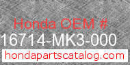 Honda 16714-MK3-000 genuine part number image