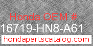 Honda 16719-HN8-A61 genuine part number image