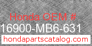 Honda 16900-MB6-631 genuine part number image