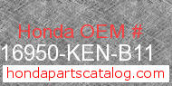 Honda 16950-KEN-B11 genuine part number image