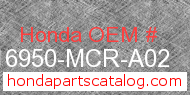 Honda 16950-MCR-A02 genuine part number image