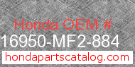 Honda 16950-MF2-884 genuine part number image