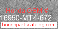 Honda 16950-MT4-672 genuine part number image
