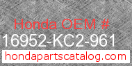 Honda 16952-KC2-961 genuine part number image