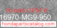 Honda 16970-MG9-950 genuine part number image